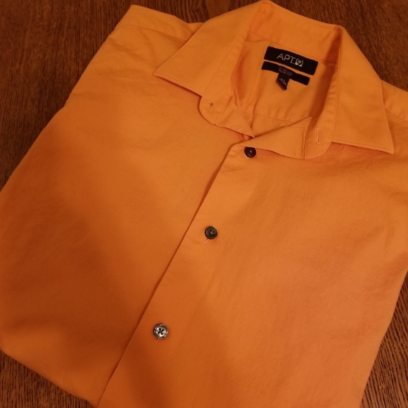 Mens Orange Button Down - Picture 3 of 3